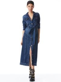 Daren Maxi Denim Jacket In Love Train Alice And Olivia at Alice + Olivia