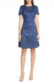 Dargy Jacquard Short Sleeve A-Line Dress by Boss at Nordstrom