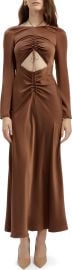 Daring Ruched Long Sleeve Cutout Midi Dress at Nordstrom