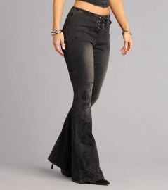 Dark Rose Drama Low-Rise Jeans vert Windsor at Windsor