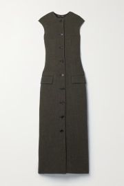 Dark gray Wool-blend midi dress PROENZA SCHOULER NET-A-PORTER at Net a Porter