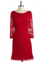 Dark red lace dress at Modcloth