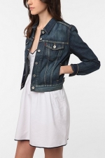 Dark wash denim jacket at Urban Outfitters at Urban Outfitters