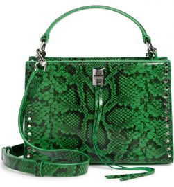 Darren Small Zip Top Handle Snake Embossed Leather Satchel at Nordstrom