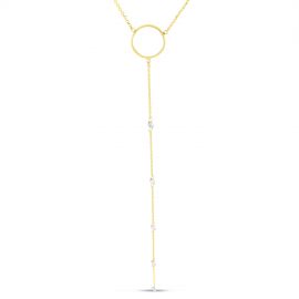 Dashing Diamond Circle Lariat Necklace by Brevani at Color Merchants