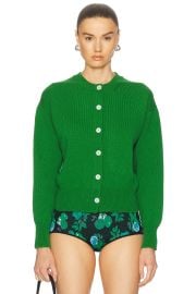 Daughter Ada Crewneck Cardigan in Pagoda Green at FWRD