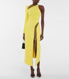 David Koma - Asymmetric cady midi dress at Mytheresa