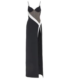 David Koma - Tulle-paneled cady gown at Mytheresa