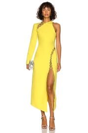 David Koma Lace Up Midi Dress in Yellow  FWRD at Forward