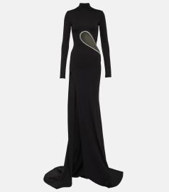 David Koma Paneled Embellished Jersey Gown at Mytheresa