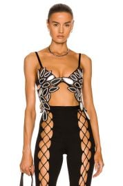 David Koma Plexi Crystal Petal Bra Top at Forward