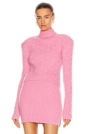 David Koma Plexi Embroidered Knit Sweater in Pink   FWRD at Forward