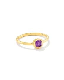 Davie 18k Gold Vermeil Band Ring in Amethyst Kendra Scott at Kendra Scott