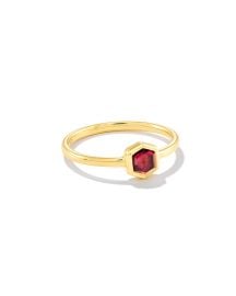 Davie 18k Gold Vermeil Band Ring in Red Garnet Kendra Scott at Kendra Scott