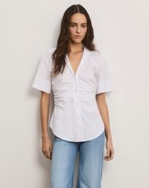 Davra Button-Down Shirt in White at Veronica Beard
