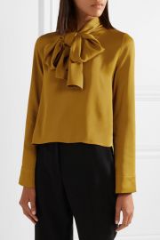  Dawn pussy-bow satin-crepe blouse by Khaite at Net A Porter