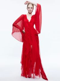 Day Sunburst Sleeve Maxi Dress In Perfect Ruby Alice And Olivia at Alice + Olivia