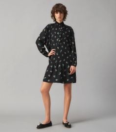 Daybreak Ditsy Ruffle-Front Cora Dress at Tory Burch