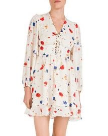 Daydream Flowers Lace-Up Floral Silk Dress at Bloomingdales