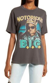 Daydreamer Notorious B.I.GCrown Weekend Cotton Graphic Tee in Washed Black  at Nordstrom