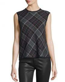 Dayla Boxy Plaid Tank by Public School at Neiman Marcus