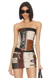 Daytona Faux Leather Corset Top at Revolve