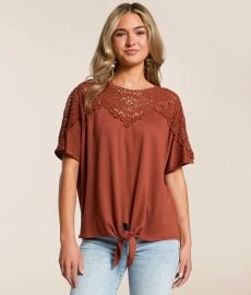 Daytrip Front Tie Top - Women39s Shirts amp Blouses in Henna Buckle at Buckle
