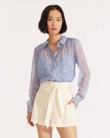 Dazed Silk Floral Button-Down Shirt by Veronica Beard at Veronica Beard