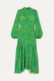 De La Vali - Clara floral-print satin midi dress at Net A Porter