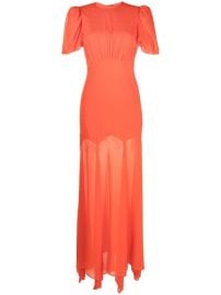 De La Vali Agua puff-sleeve Chiffon Maxi Dress - at Farfetch