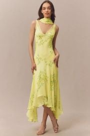 De La Vali Mistica Silk Midi Dress at Anthropologie