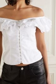 De La Vali Off Shoulder Poplin Top at Net a Porter