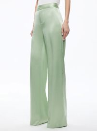 Deanna High Waisted Bootcut Pant In Green Tea Alice And Olivia at Alice + Olivia