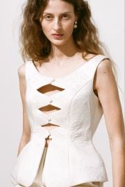Deanna Peplum Vest in Quilted Cotton Chintz LEIN at Lein