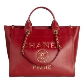 Deauville leather handbag Chanel Red in Leather - 45490881 at Vestiaire Collective