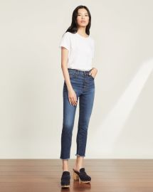 Debbie High-Rise Skinny Ankle Jean with Raw Hem at Veronica Beard