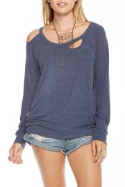 Deconstructed Raglan Pullover Top by Chaser at Shoptiques