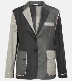 Deconstructed wool blazer in grey - Thom Browne at Mytheresa