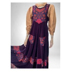 Deep Purple 1970s Velvet Pinafore Dress by Anna Belinda Size UK68 - at Etsy