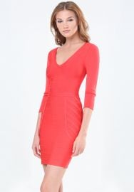 Deep v bandage dress at Bebe