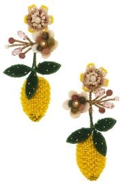 Deepa Gurnani Lemon Earrings In Yellow at Revolve