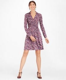 Deer-Print Jersey Faux Wrap Dress at Brooks Brothers