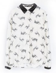 Deer print blouse at She Inside