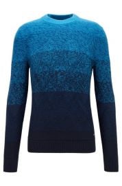 Degrade Sweater with Aran-knit Detailing at BOSS