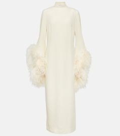 Del Rio feather-trimmed midi dress at Mytheresa