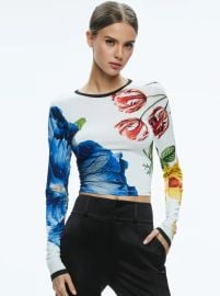 Delaina Long Sleeve Top In Le Parisien Alice Olivia at Alice + Olivia