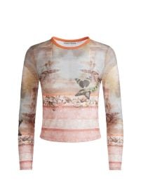 Delaina Mesh Top In Versailles Alice Olivia at Alice + Olivia