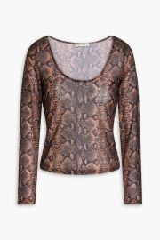 Delaina Snake Print Mesh Top at The Outnet