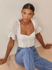 Delevan Top - Short Sleeve Georgette   at Reformation