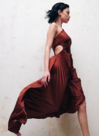 Delfina Satin Pleated Dress at ALC